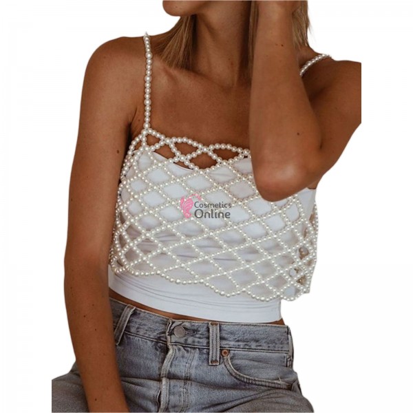 Accesoriu de bust Luxury BLX025CC din perle pentru rochii elegante, costum de baie